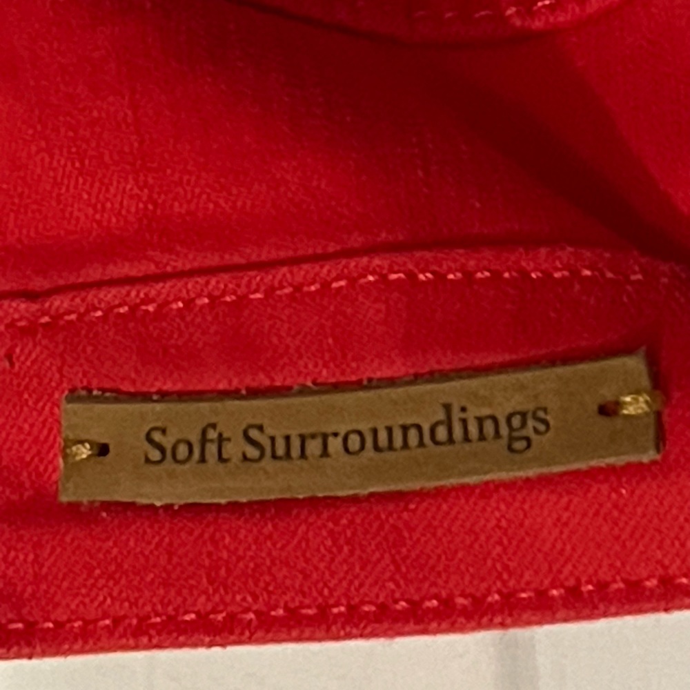 RED JEANS, 5 POCKET, STRAIGHT, THE ULTIMATE JEANS by SOFT SURROUNDINGS. Size 14. - Picture 3 of 11